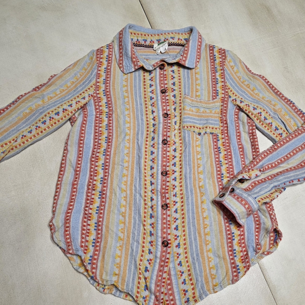 ✨ ANTHROPOLOGIE ✨ Textured Woven Artisan Button-Down